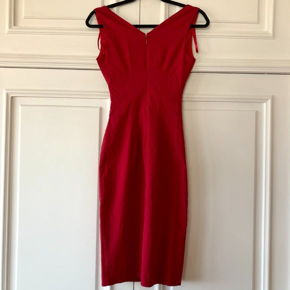 *NWT* Red V-Neck Sleeveless Fitted Dress - Made in Canada - XXS - Picture 3 of 16